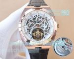 Copy Vacheron Constantin Rose Gold Skeleton White Dial Watch 42mm
